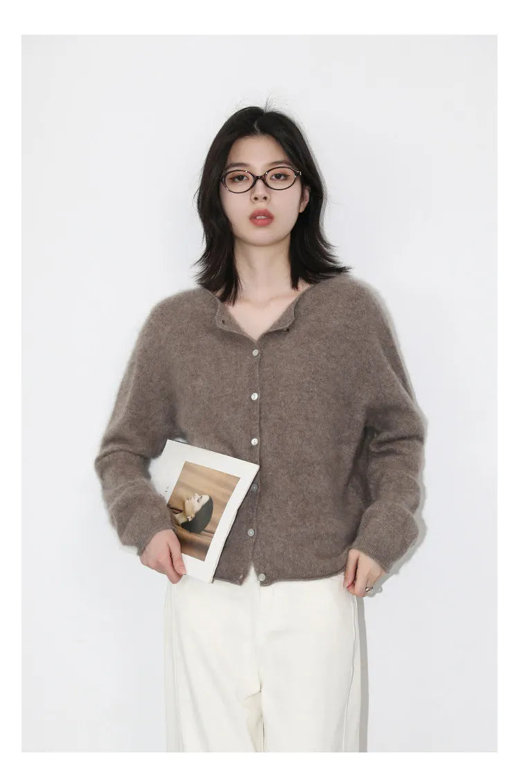 Relaxed Button-Front Knit Cardigan