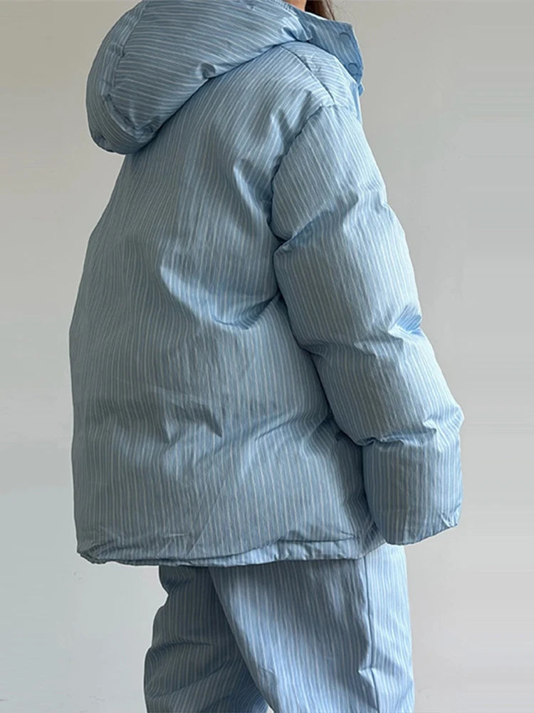 Striped Cotton Coat & Trousers Set