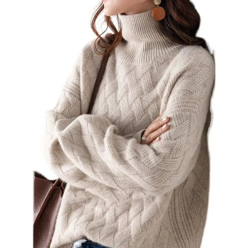 Oversized Wool-Blend Turtleneck Sweater