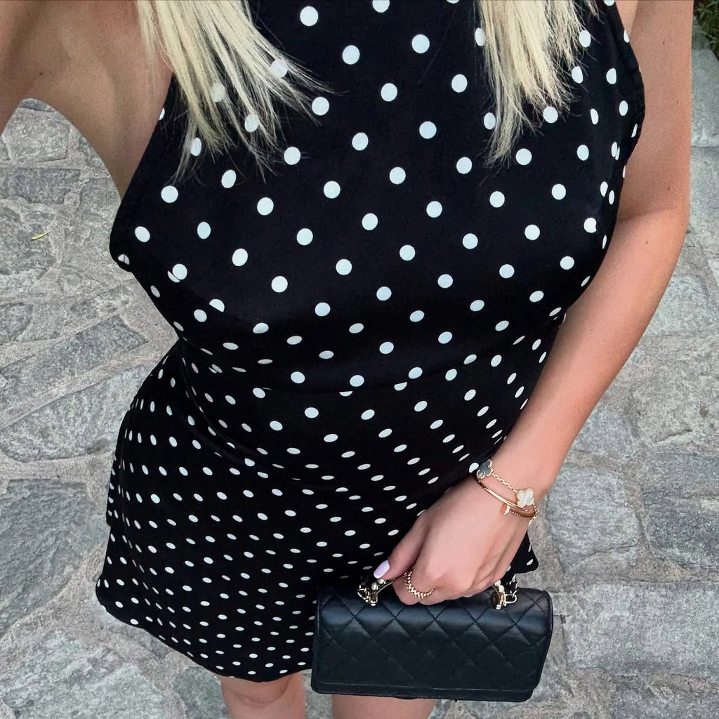 Indie Backless Halter-Neck Mini Dress