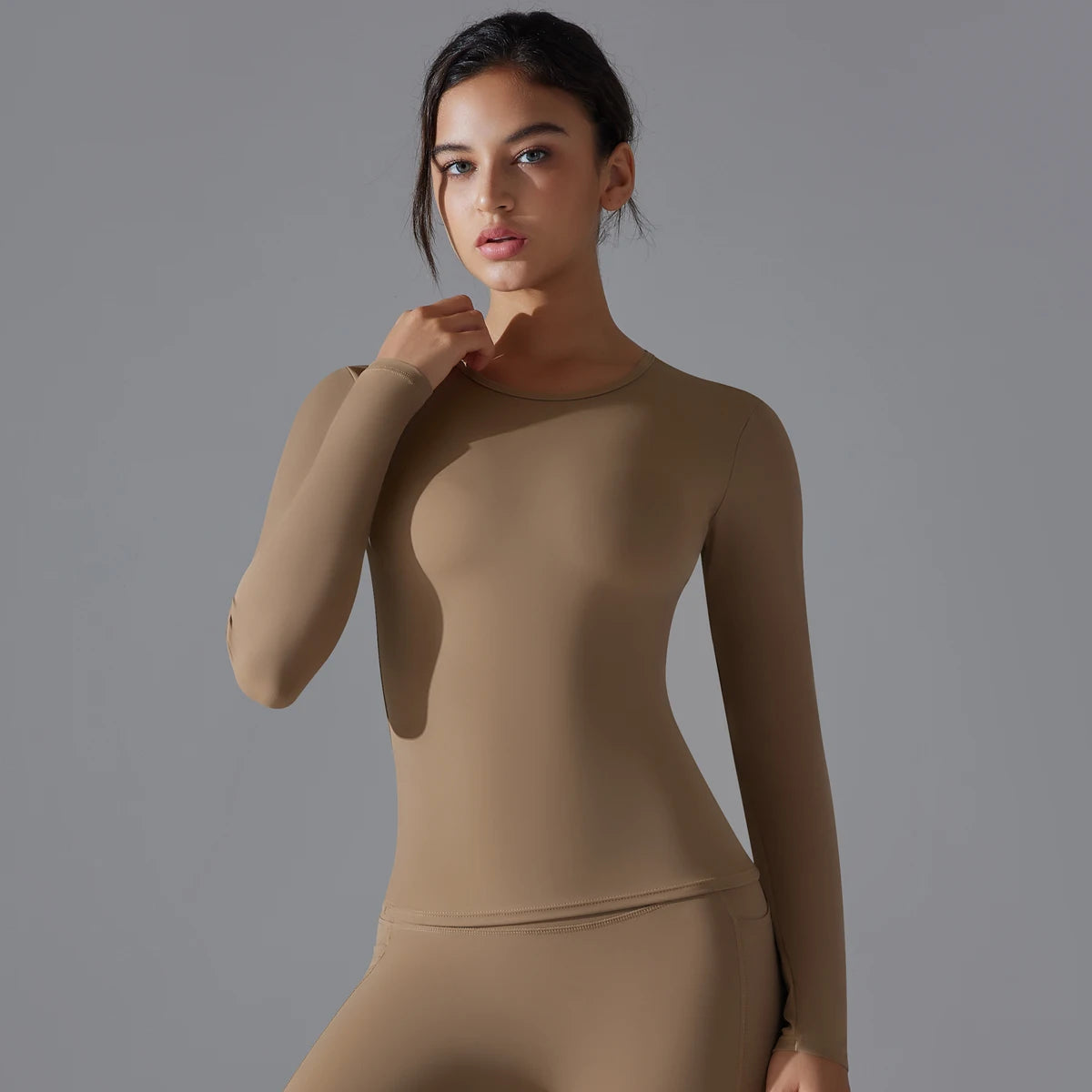 Long-Sleeve High-Elasticity Workout Sports Top