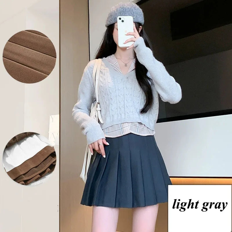 Wool-Blend Pleated Midi Skirt