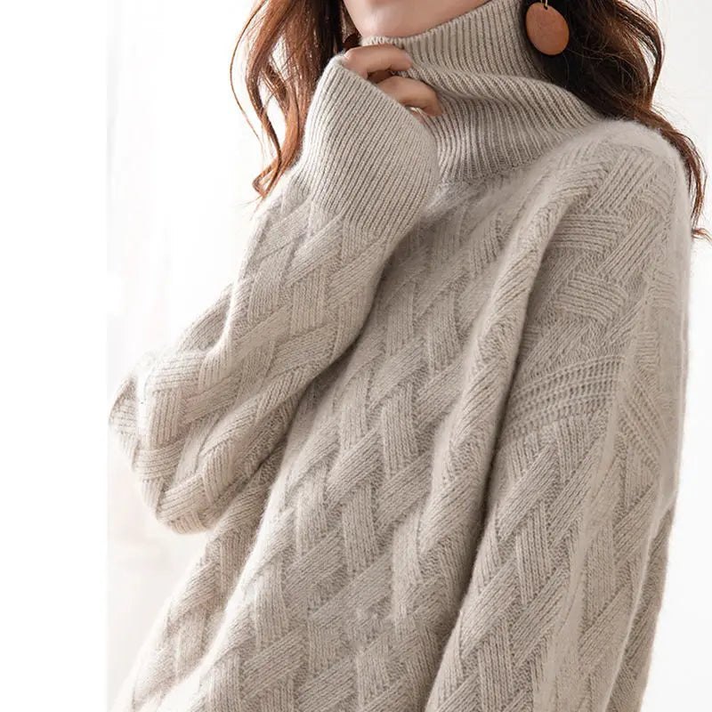 Oversized Wool-Blend Turtleneck Sweater