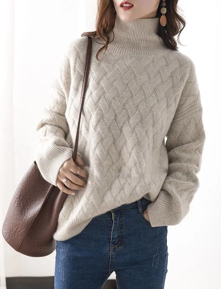 Oversized Wool-Blend Turtleneck Sweater