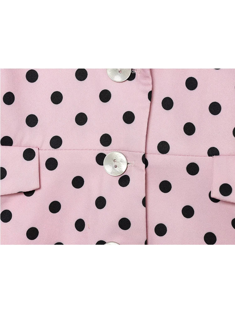 Rosie Polka-Dot Short-Sleeve Blazer