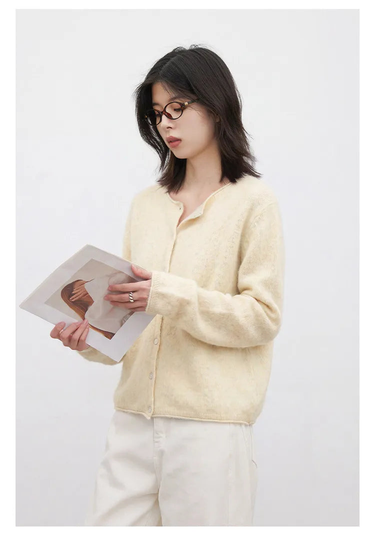 Relaxed Button-Front Knit Cardigan