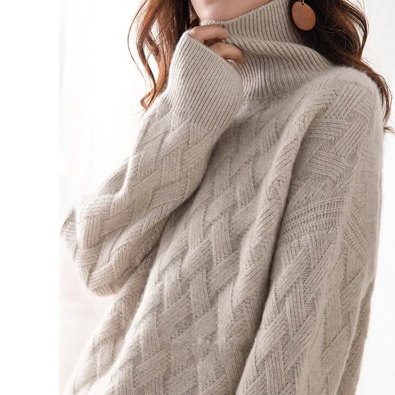 Oversized Wool-Blend Turtleneck Sweater