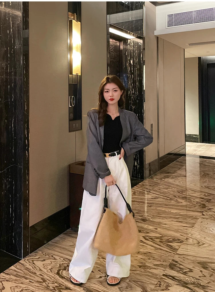 Slim V-Neck Ribbed Knit Sweater