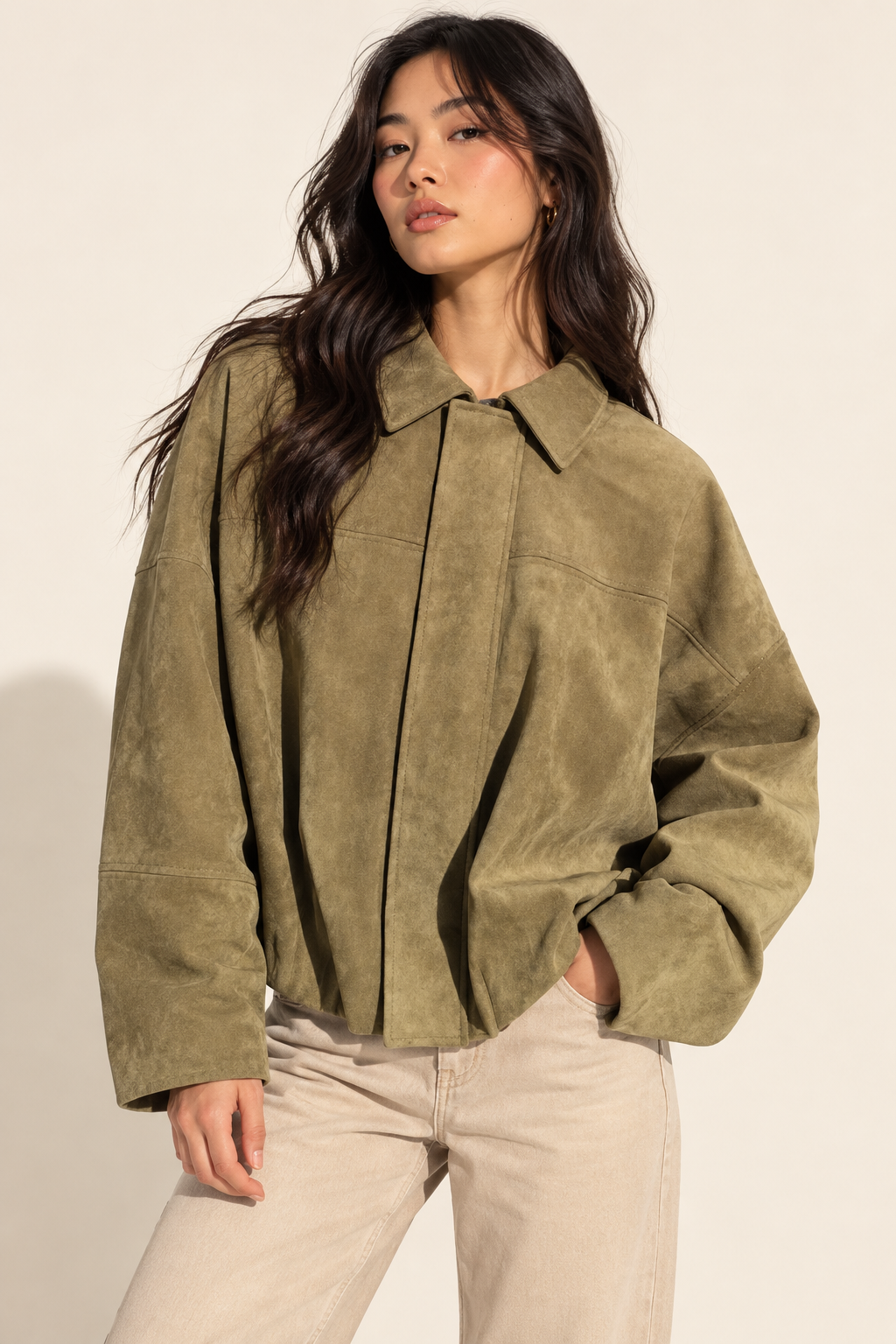 Ivy Suede Cropped Jacket — approved studio hero