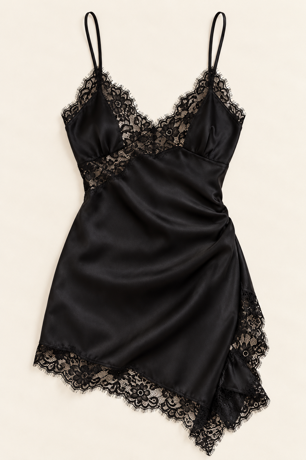 Livia Satin Lace Mini Dress — approved studio hero