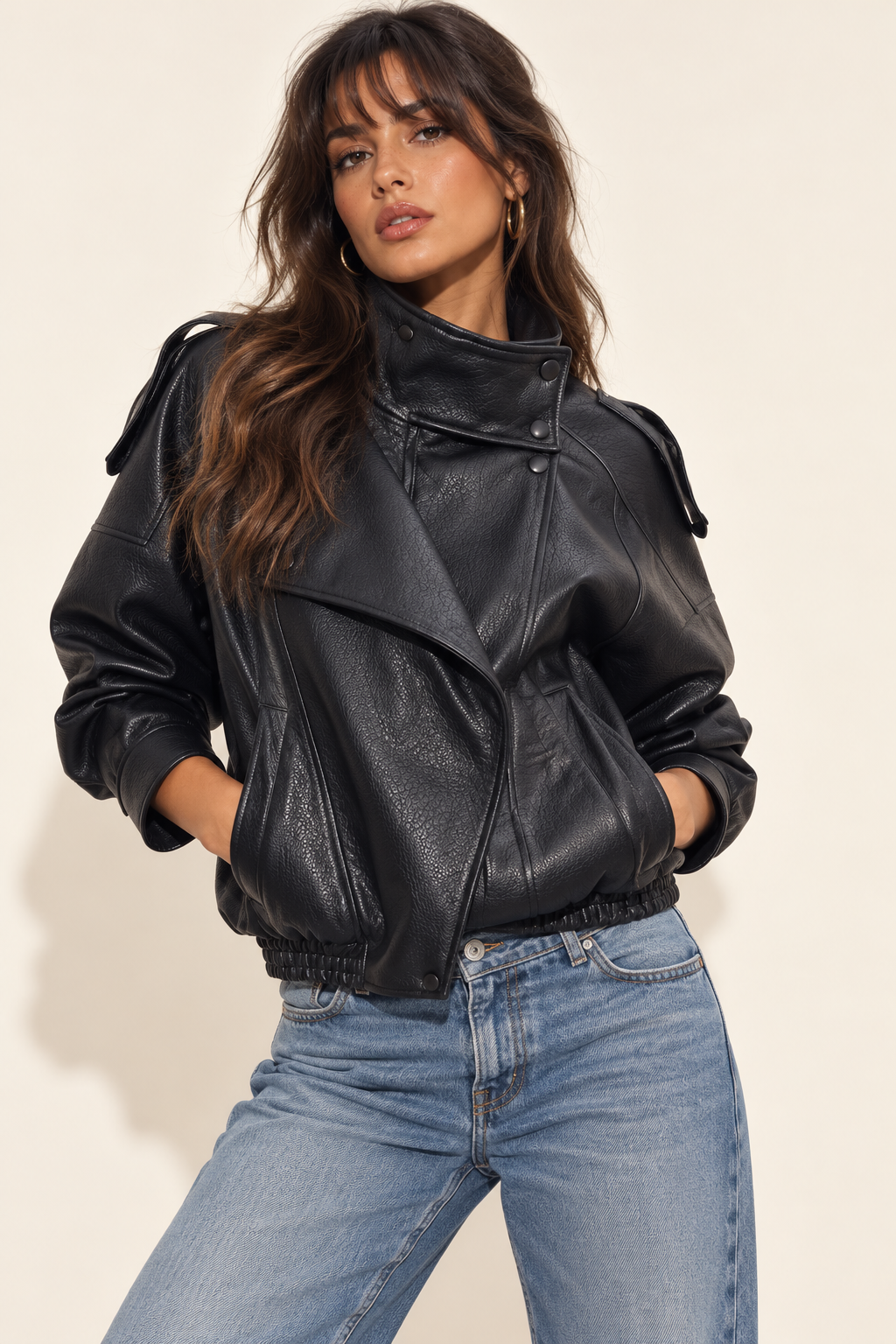 Maeve Faux-Leather Jacket — approved studio hero