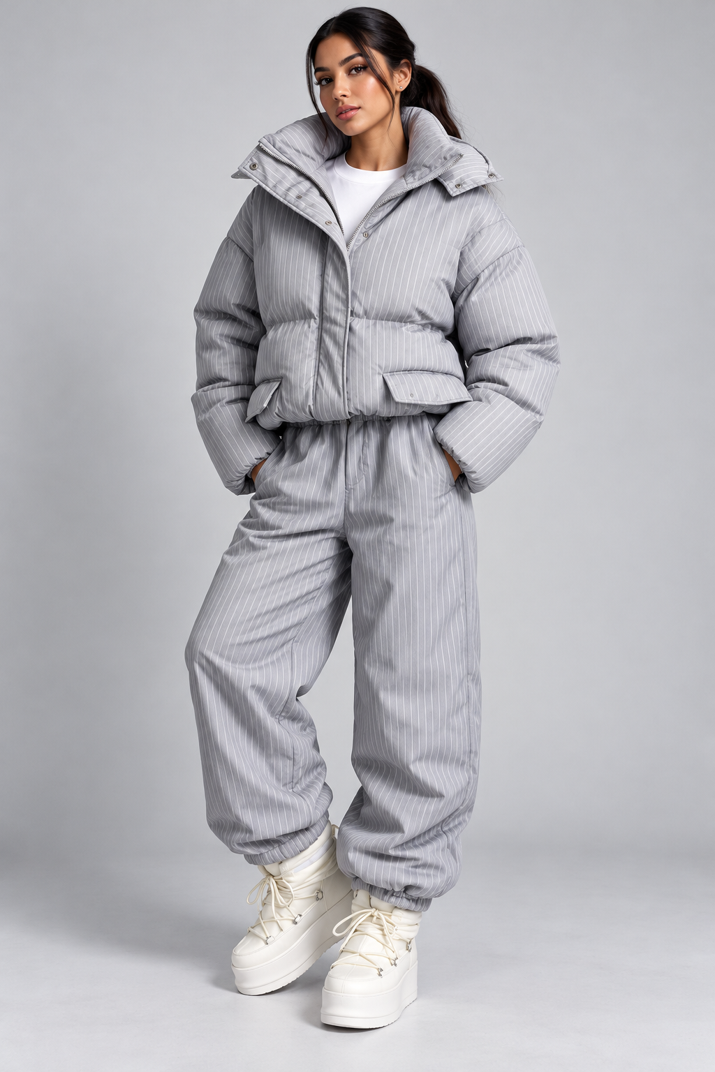 Striped Cotton Coat & Trousers Set editorial product hero