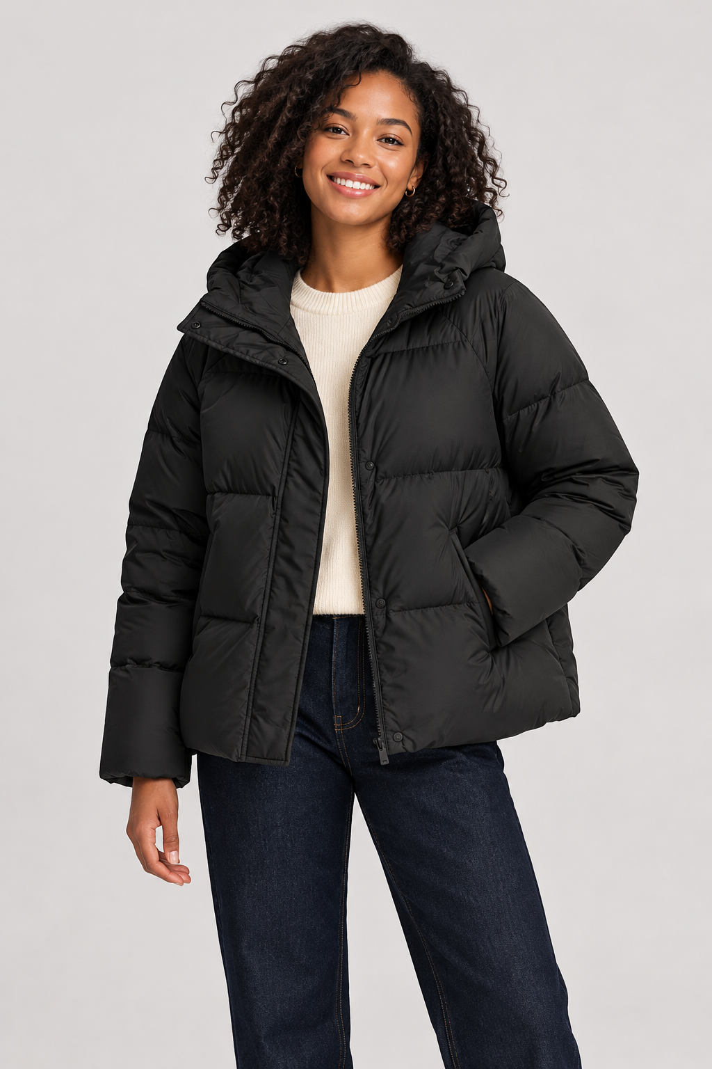 Hooded Duck Down Puffer Coat editorial product hero