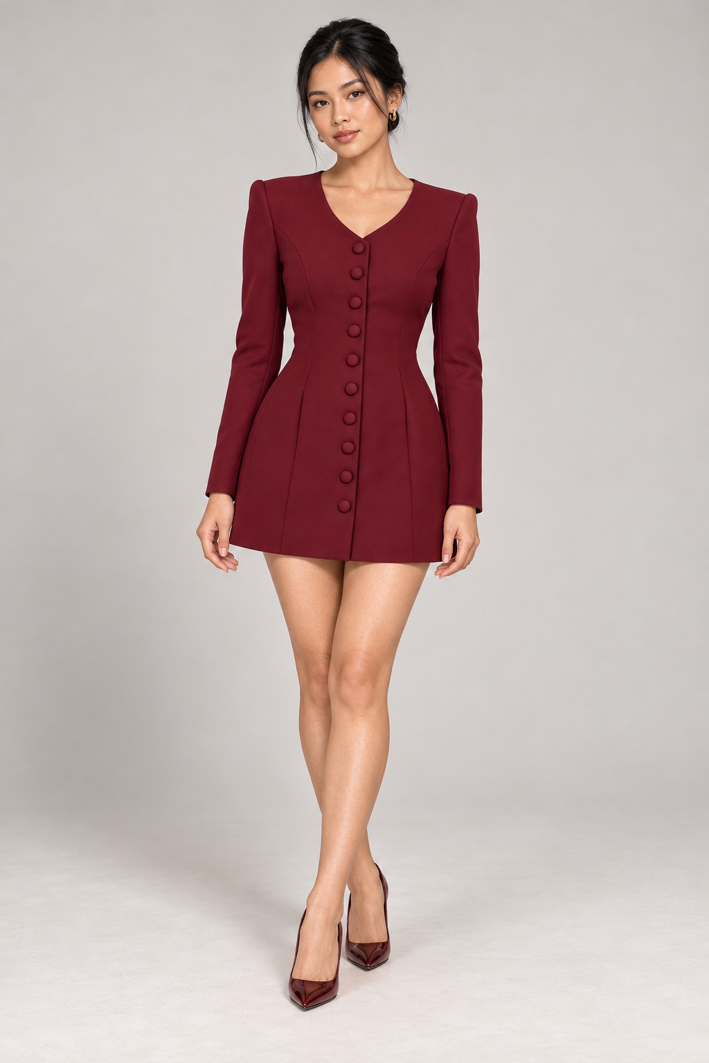 Sloane Tailored Button-Front Blazer Dress – Blushenne hero image